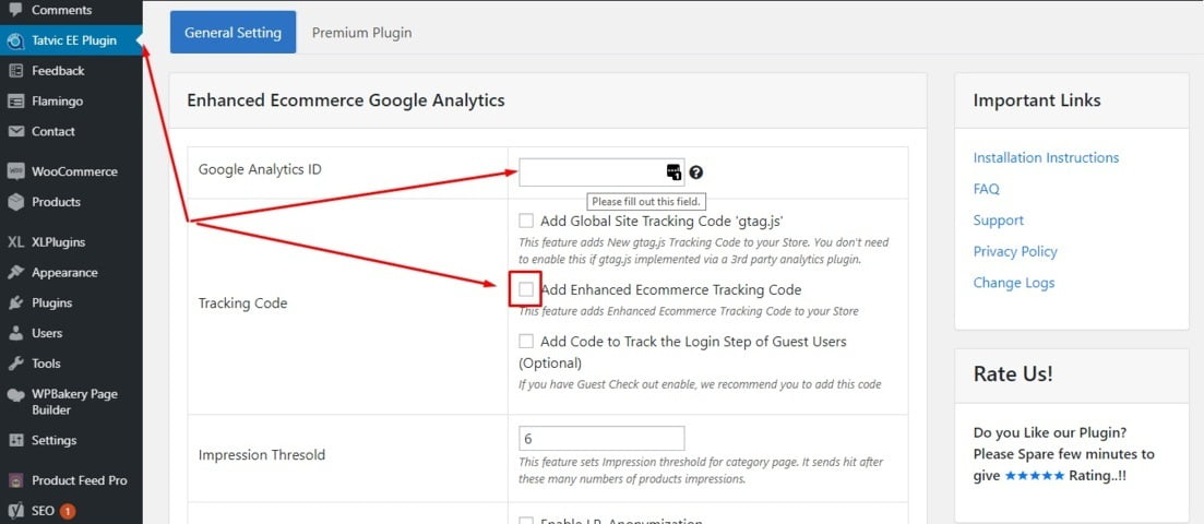 google analytic ecommerce settings 4