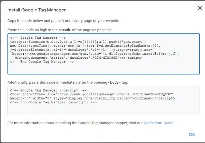 cài đặt google tag manager