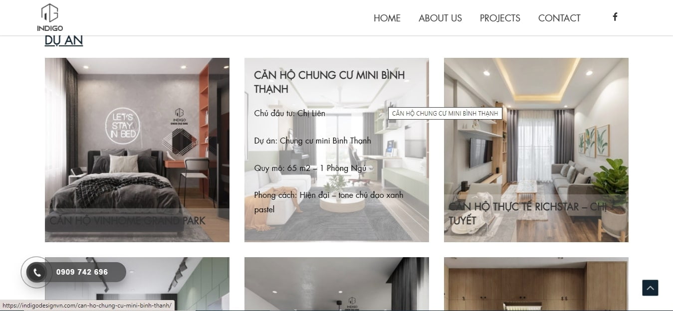 Indigo Design - Facebook ads, Website design project