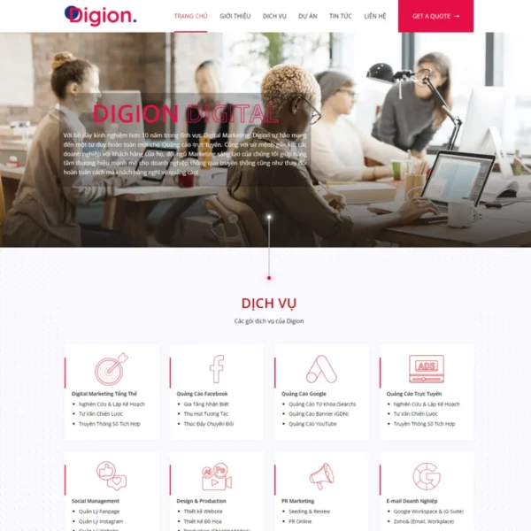 Website công ty Agency Digital Marketing Online