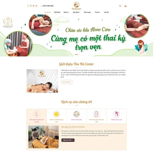 Website dịch vụ chăm sóc mẹ và bé