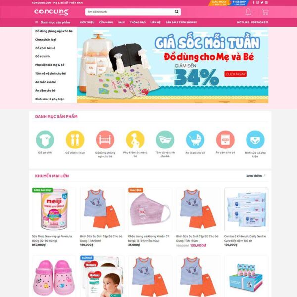 Website bách hóa shop 04