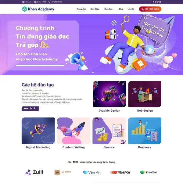 Website bán khóa học 02