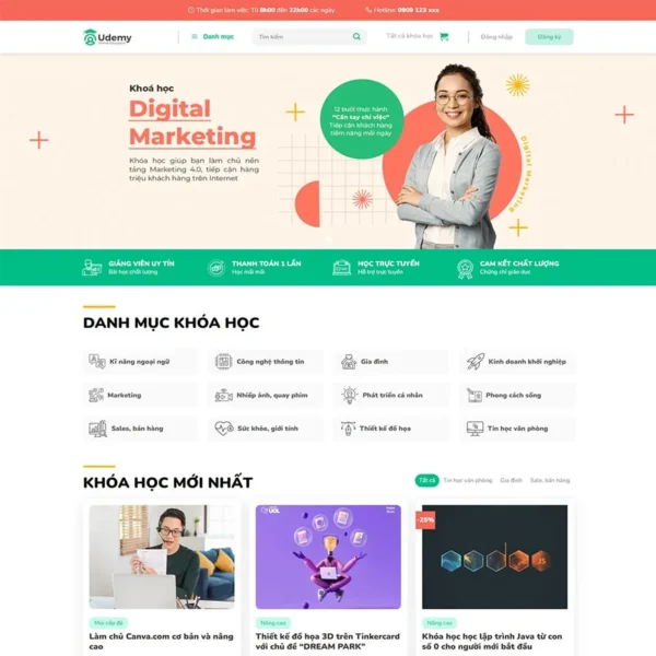 Website bán khóa học 03