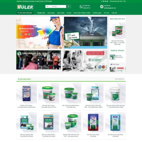 Website cửa hàng bán sơn, bột sơn