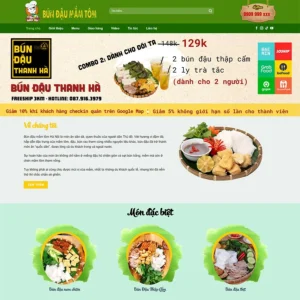 Website quán bún đậu mắm tôm