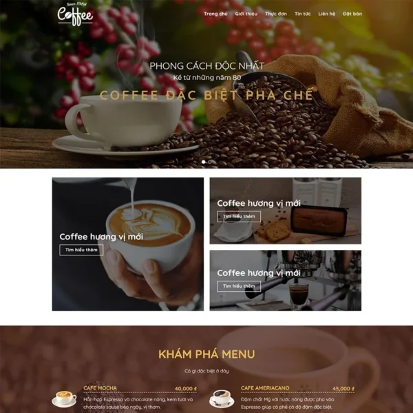 Website bán cafe 03