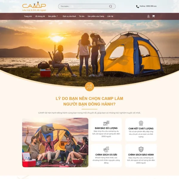 Website bán lều du lịch, đồ phượt camping 02