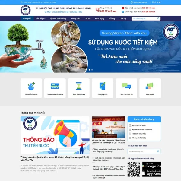 Website xí nghiệp cấp nước