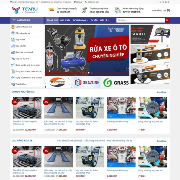 Website bán thiết bị rửa xe ô tô