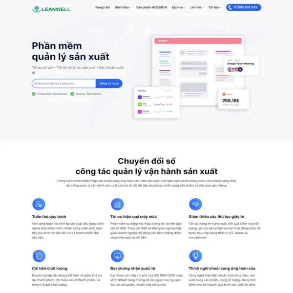 Website giới thiệu phần mềm quản lý sản xuất