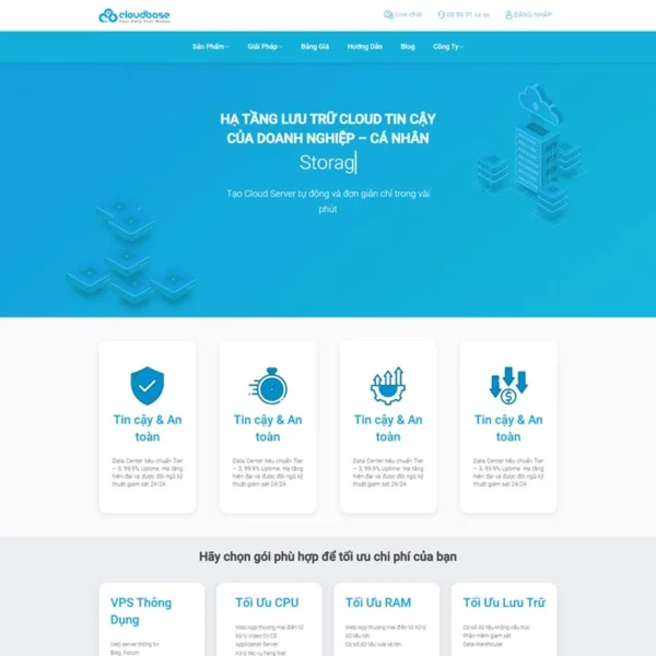Website dịch vụ Cloud Server