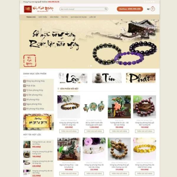 Website đá quý, vật phẩm phong thủy 01