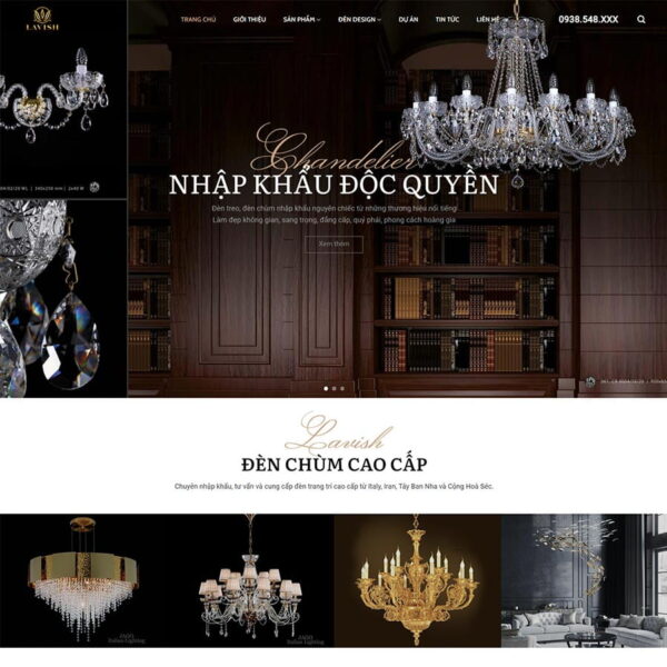 Website bán đèn cao cấp