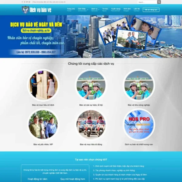 Website công ty, dịch vụ bảo vệ