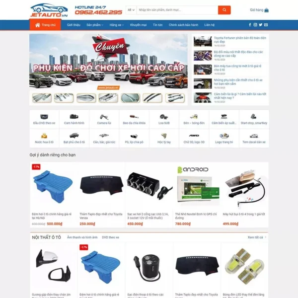 Website bán đồ chơi xe hơi 01