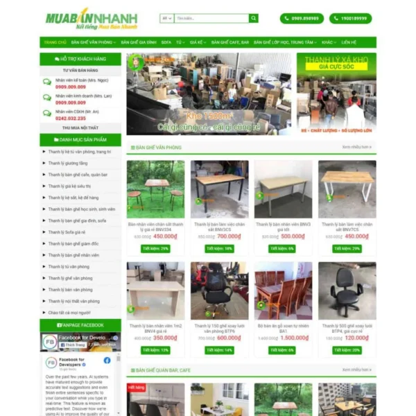 Website bán nội thất, đồ cũ
