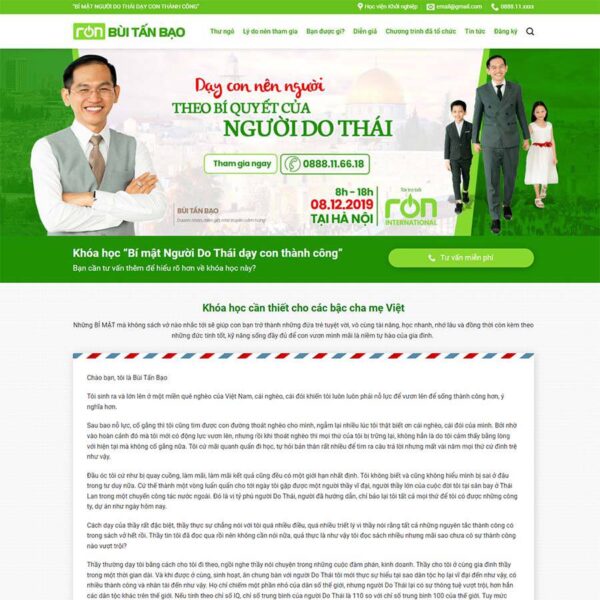 Website khóa học đào tạo