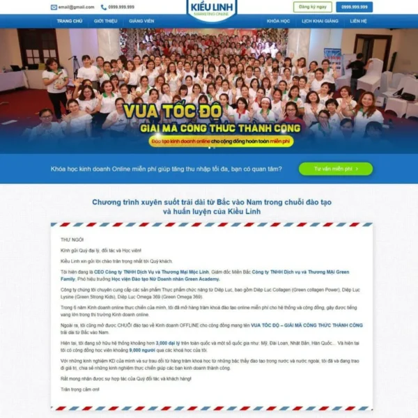 Website giới thiệu khóa học kinh doanh online