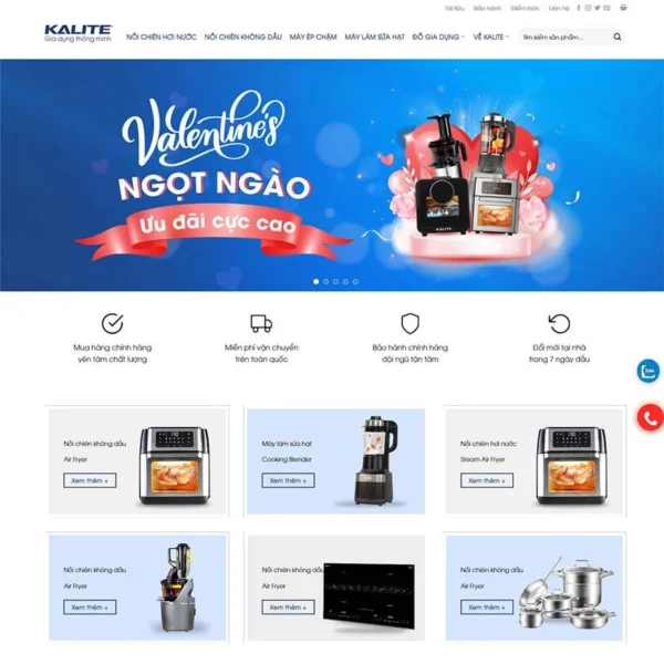 Website bán thiết bị gia dụng 02