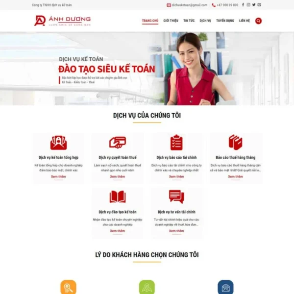 Website giới thiệu công ty dịch vụ kế toán