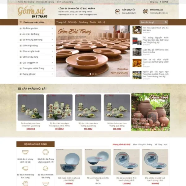 Website bán đồ gốm, sứ