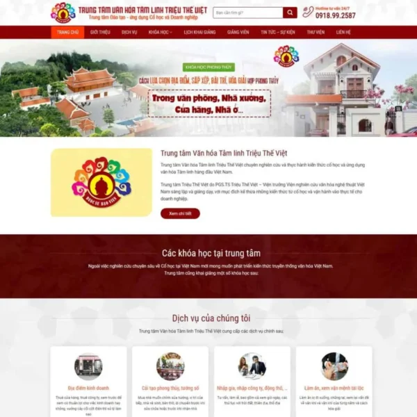 Website trung tâm đào tạo phong thủy