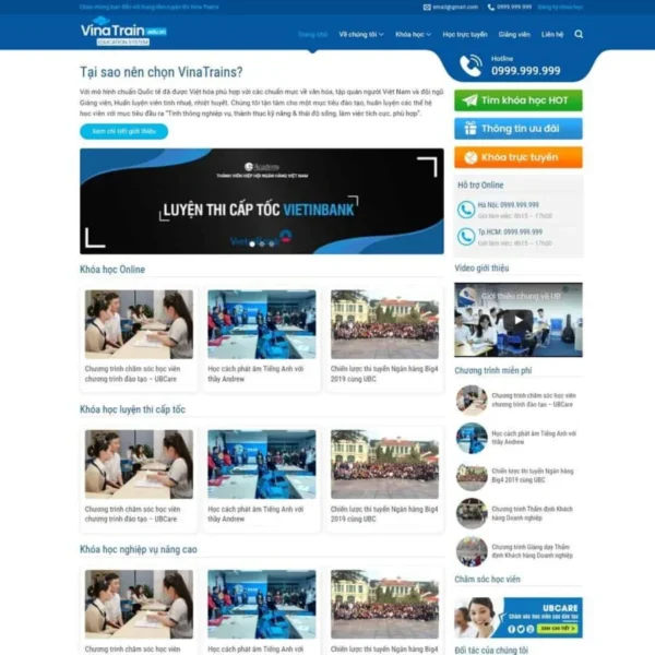 Website trung tâm luyện thi