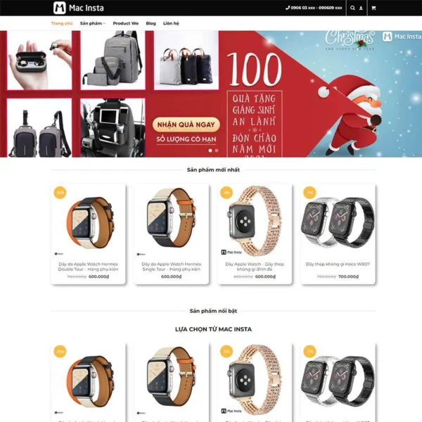 Website shop phụ kiện maca