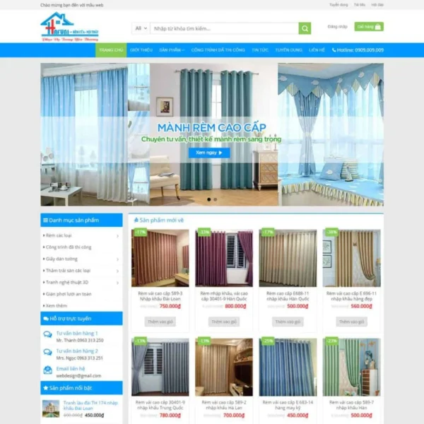 Website cửa hàng bán mành rèm