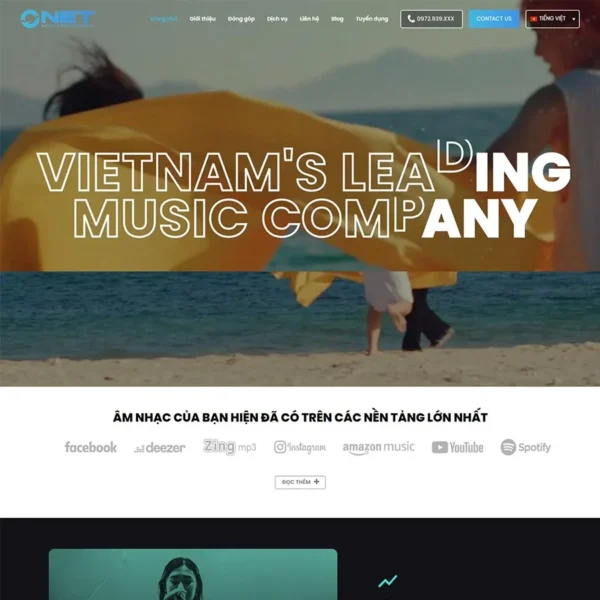 Website công ty media, âm nhạc 02