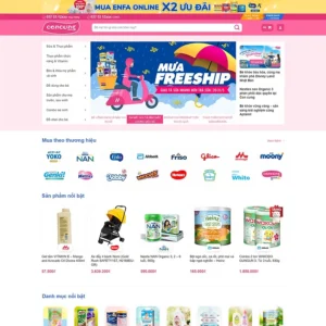 Website bán sản phẩm mẹ và bé 02