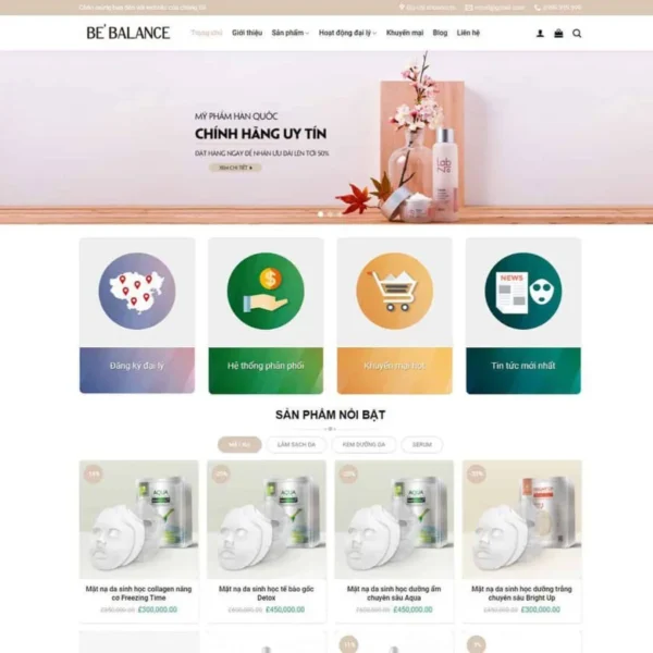 Website Shop mỹ phẩm 01