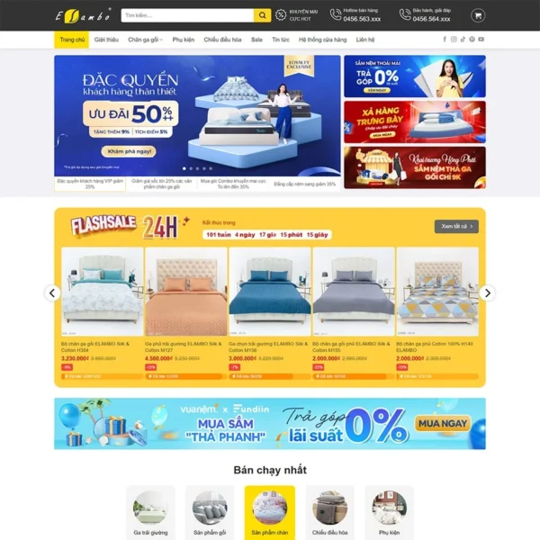Website cửa hàng chăn ga gối nệm