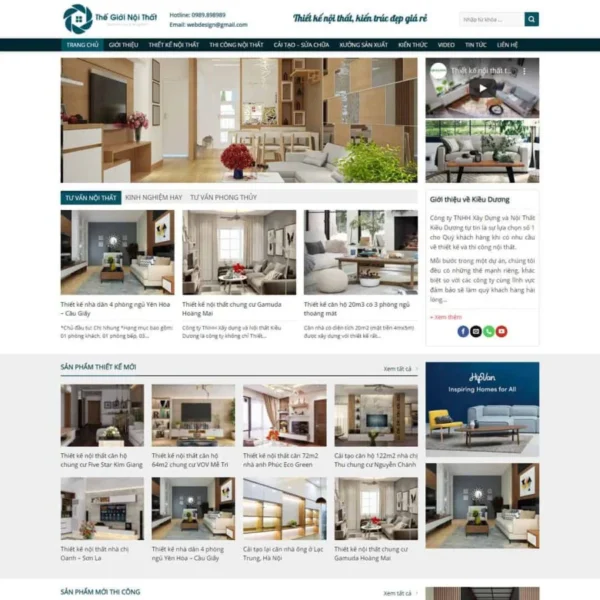Website công ty thiết kế, thi công nội thất 04