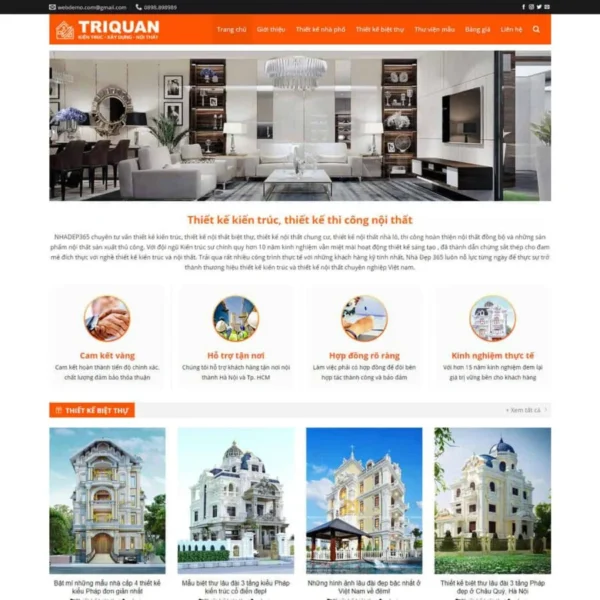 Website công ty thiết kế kiến trúc, nội thất