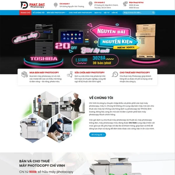 Website bán và cho thuê máy Photocopy