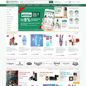 Website cửa hàng bán mỹ phẩm giống Hasaki