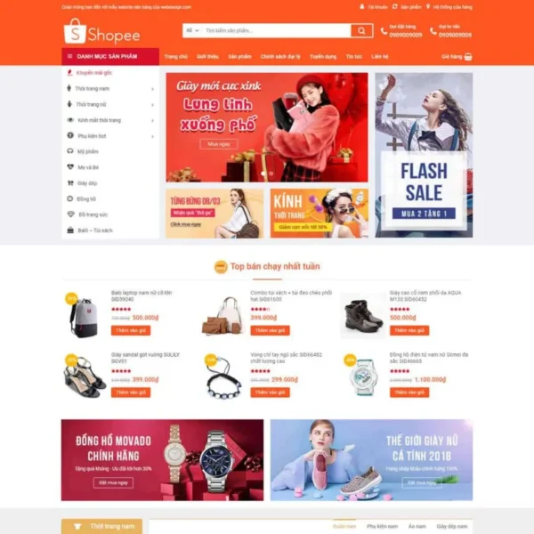Website Shop thời trang, quần áo