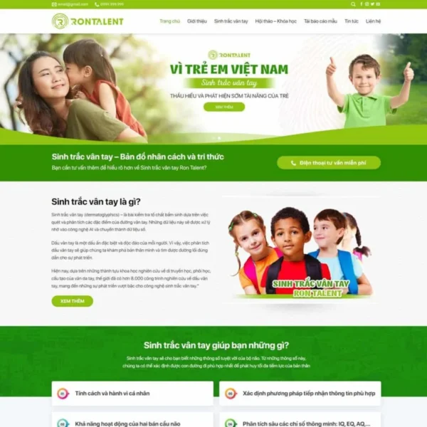 Website dịch vụ sinh trắc vân tay