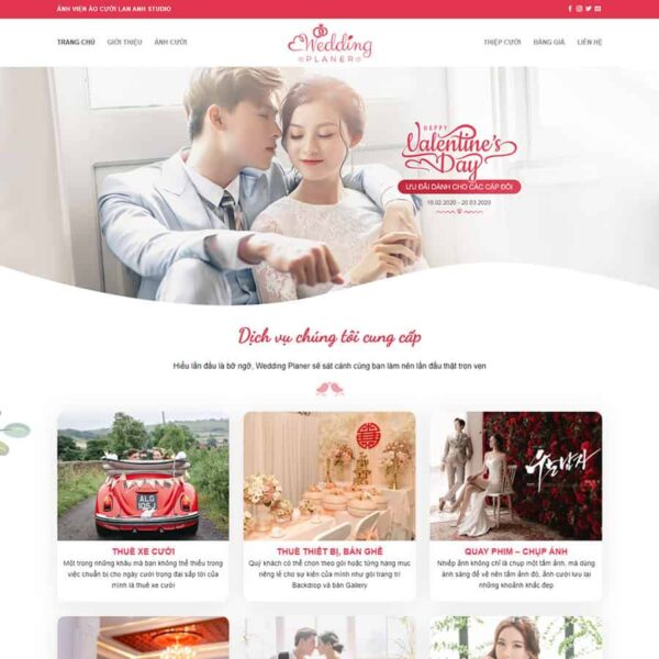 Website dịch vụ studio, chụp ảnh cưới 03