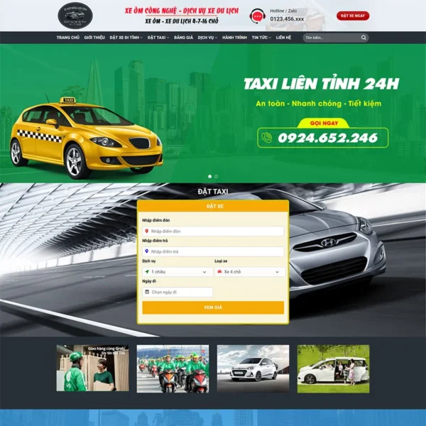 Website thuê xe taxi có tính phí tự động