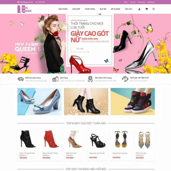 Website bán giày nữ, thời trang