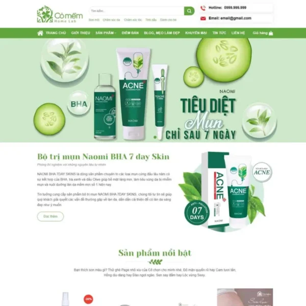 Website Mỹ phẩm, trị mụn