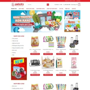 Website bán đồ chơi, thực phẩm thú cưng