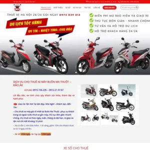 Website dịch vụ cho thuê xe máy