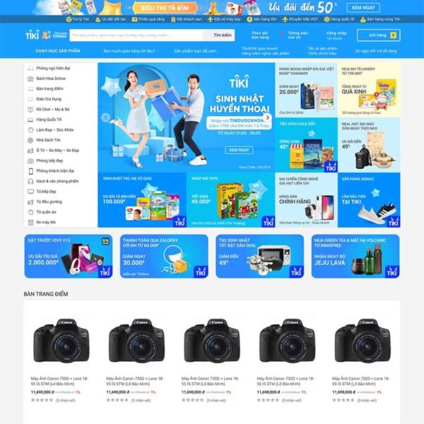 Website bán hàng giống tiki