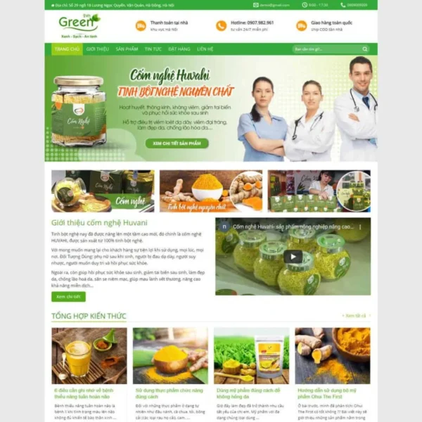 Website bán sản phẩm tinh bột nghệ