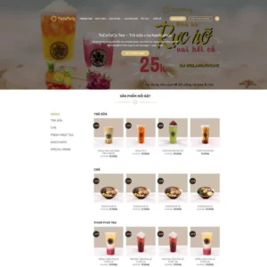 Website cửa hàng trà sữa tocotoco