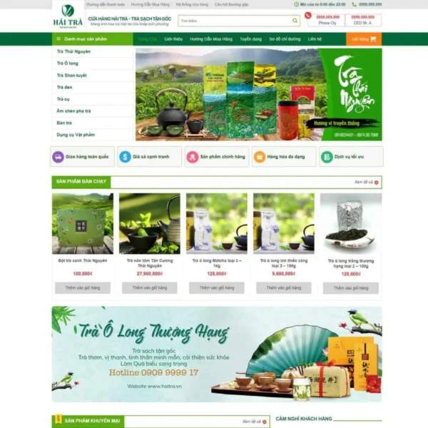 Website bán trà xanh